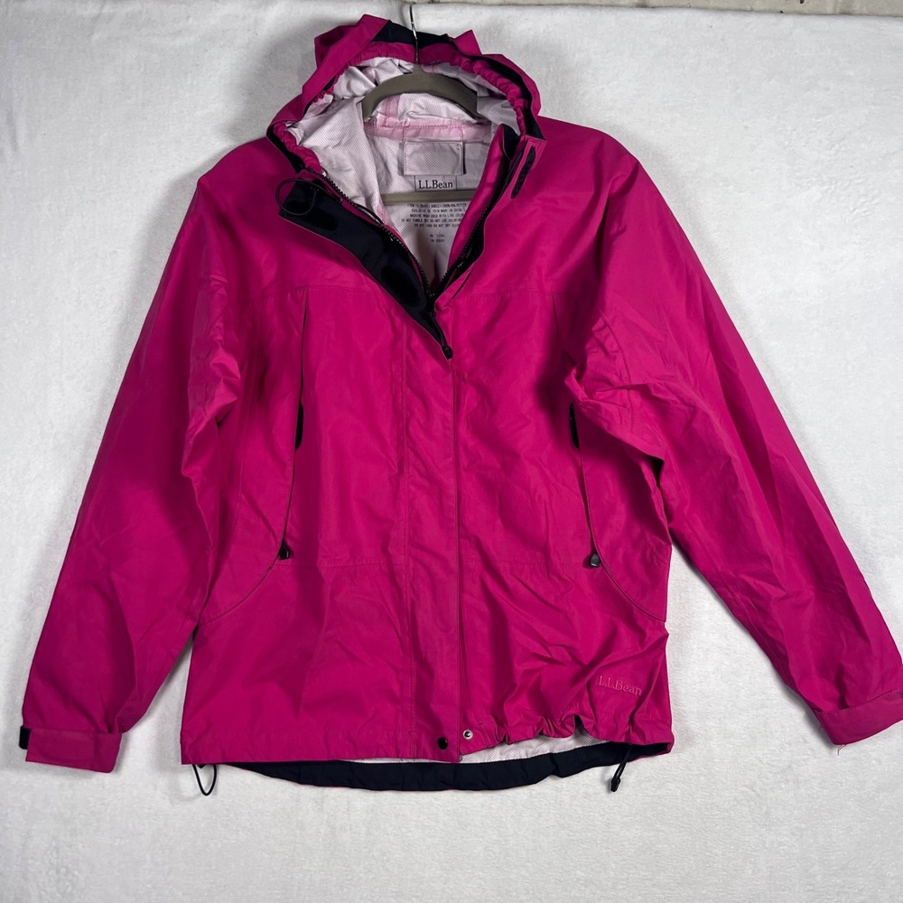 LL Bean Rain Jacket Womens Small Pink Waterproof‎ Hooded